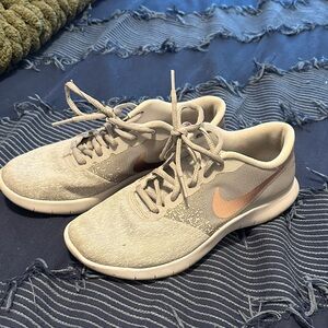 Nike Women's gray and Rose Gold Athletic Shoes